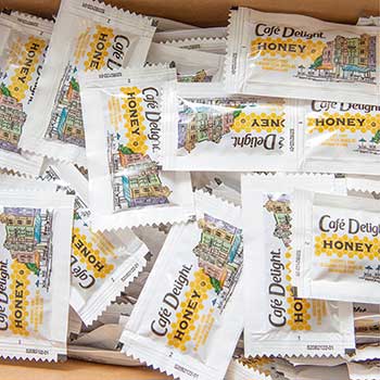 Cafe Delight Honey Packets  Sugar Canisters